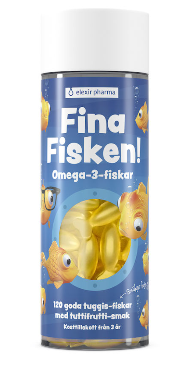 Elexir Fina Fish Omega-3 120 kramtomosios kapsulės