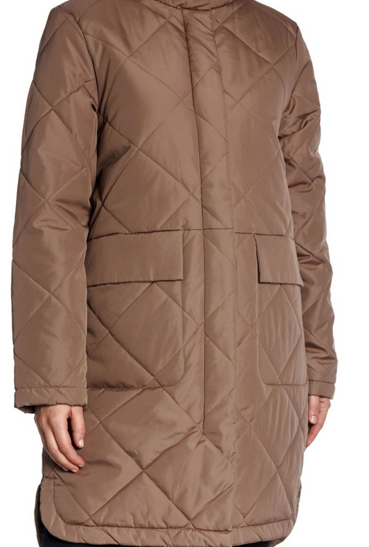 Selected Femme Naddy Quilted Coat Rudas arba Juodas
